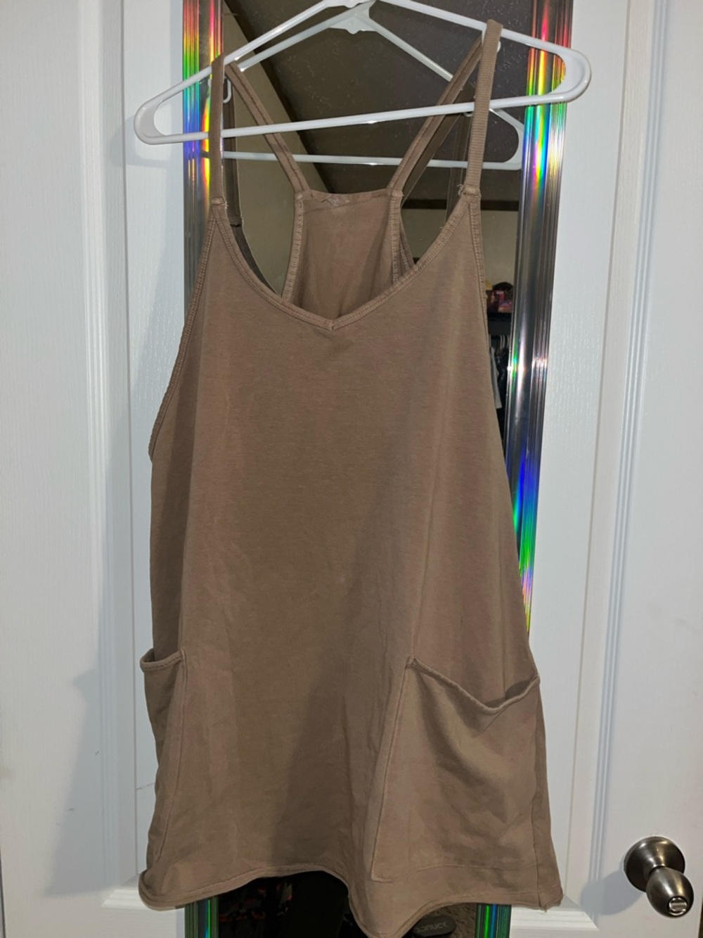 FP Movement by Free People Taupe Hotshot Mini Dress